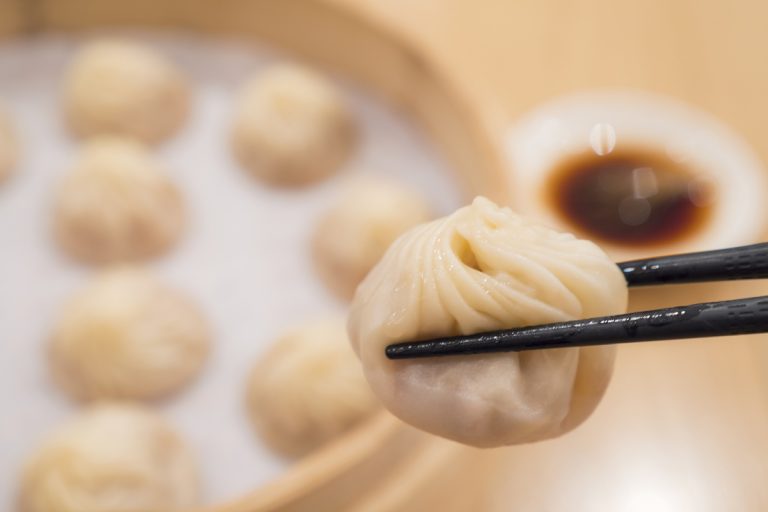 Closeup of Xiao Long Bao (Soup Dumplings)