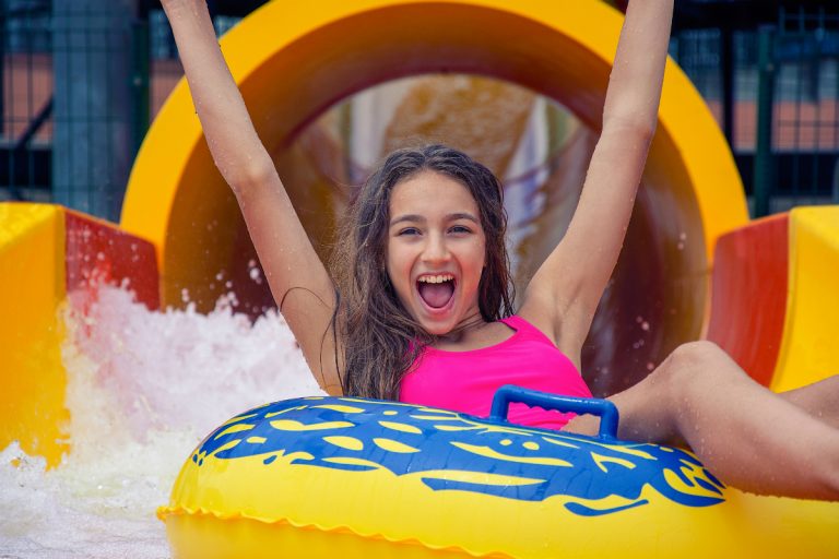 kid at waterpark